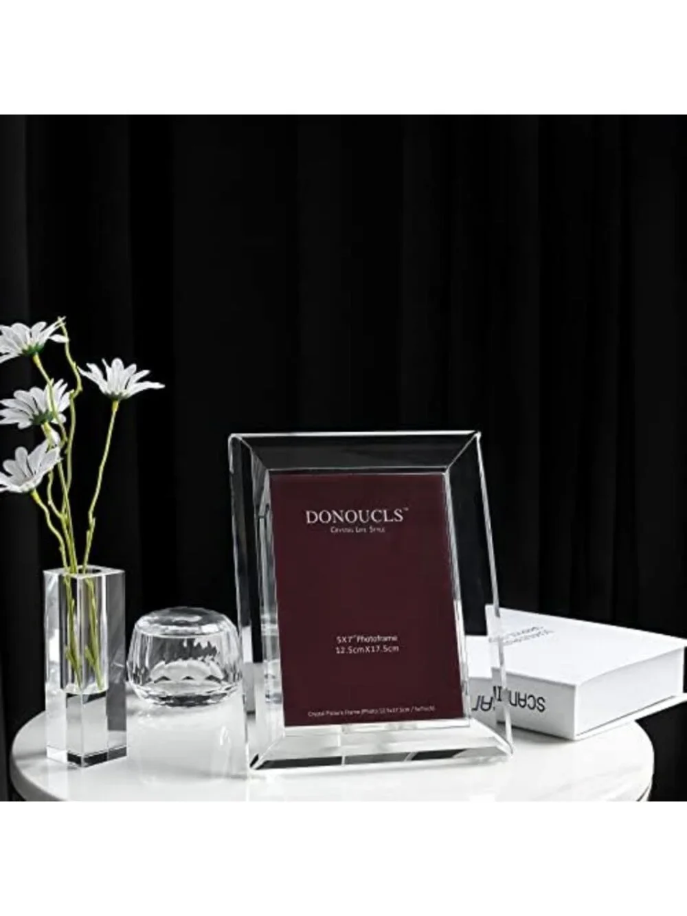 Elegant 5x7 Inch Crystal Picture Frame for Weddings & Home Decor, Gift-Ready